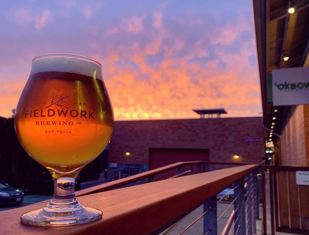 sunset at fieldwork brewing