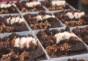 Display of chocolates inside Vintage Sweet Shoppe in Napa